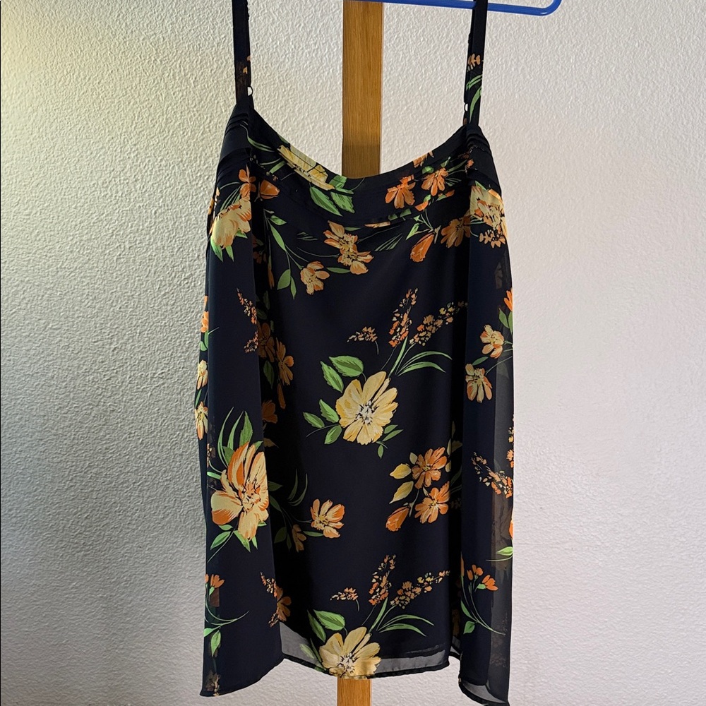 Torrid Floral Camisole in Black and Orange